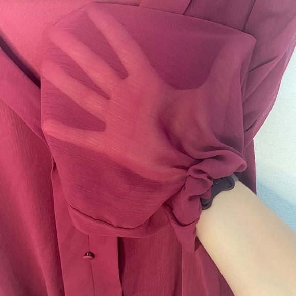 Women’s Marc New York Burgundy Size Small Scoop Neck Blouse - Picture 7 of 9